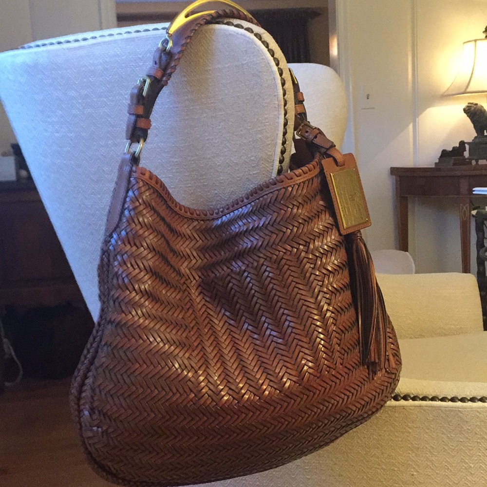 Ralph Lauren Collection Vacchetta Large Woven Hobo